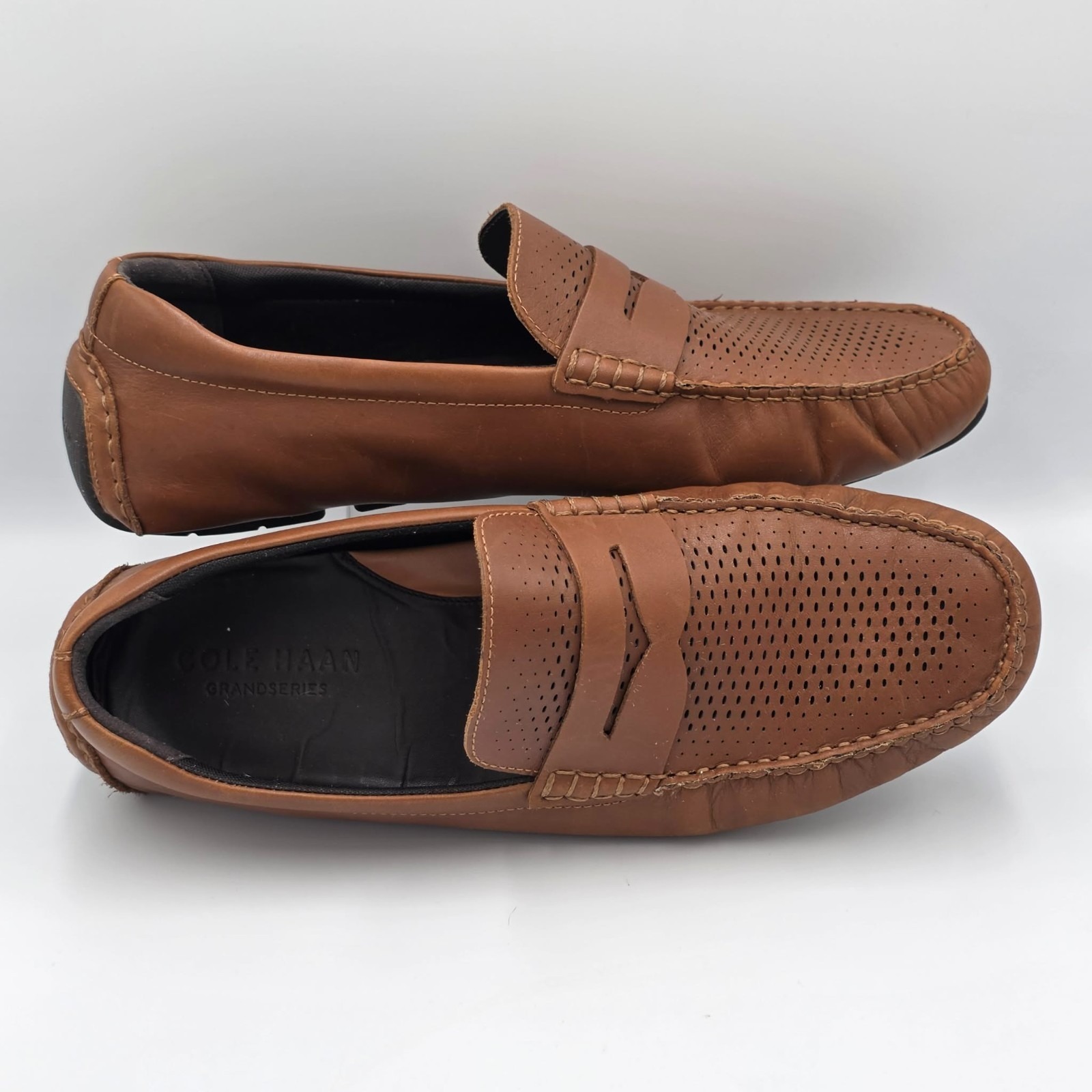 Cole Haan Men's Grand Laser Penny Driver British Tan/Java C36653 Us 11.5 Medium
